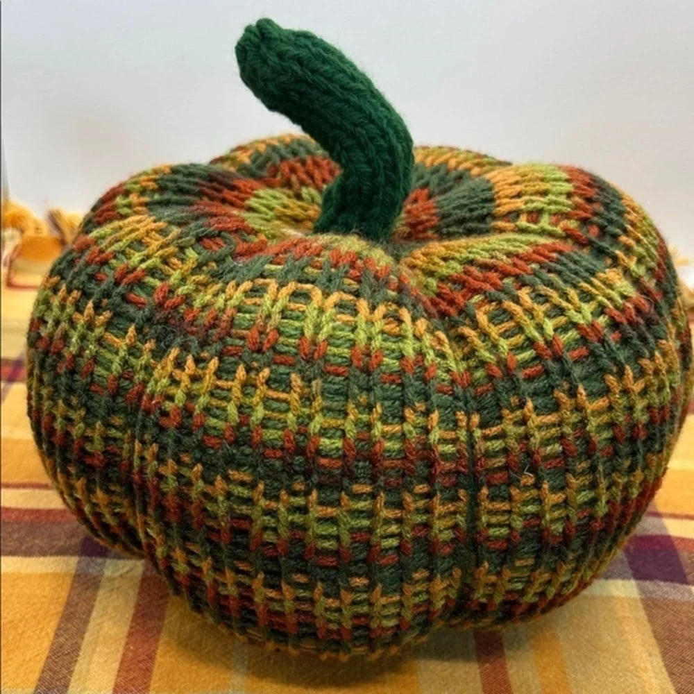 Multicolor Handmade Knit Pumpkin Decor